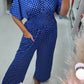 💖Jumpsuit mit elastischer Taille und Punktemuster